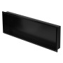 Schwarze LuxeBath Wandnische aus Edelstahl, 90x30x10 cm, für Dusche und Bad.