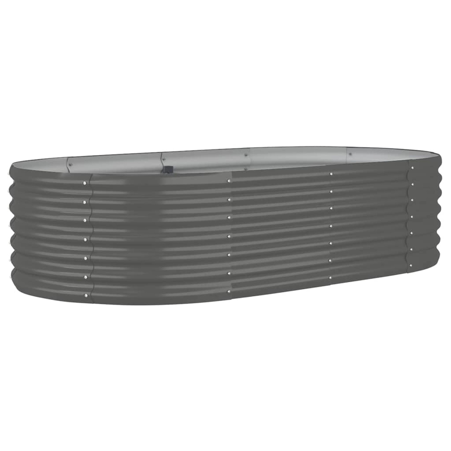 furnicato Hochbeet Pulverbeschichteter Stahl 152x80x36 cm Grau