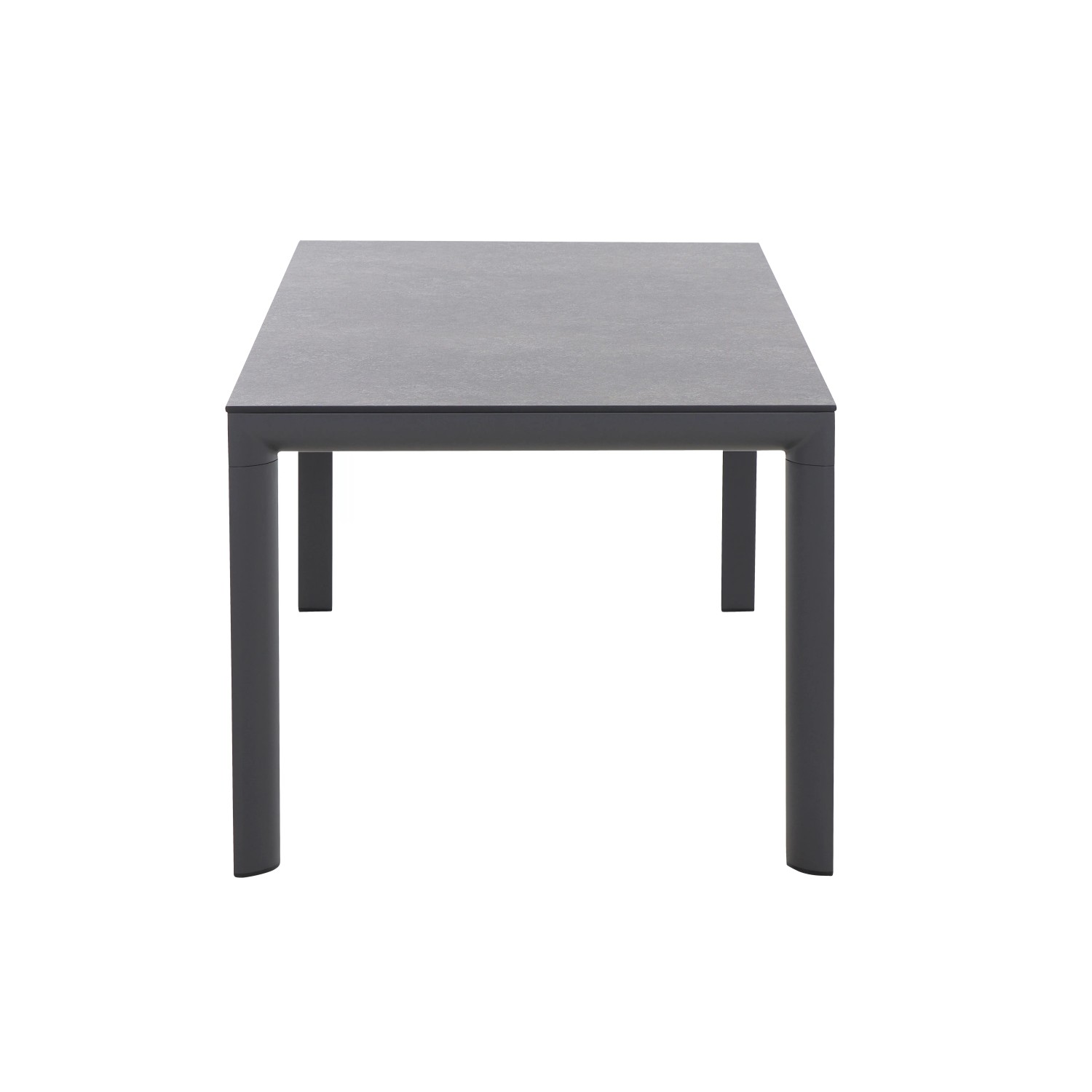 Rechteckiger, grauer Siena Garden Gartentisch Silva, 95x180 cm, mit Aluminiumgestell.