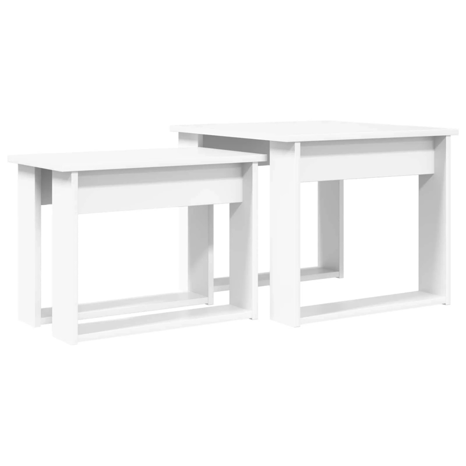 vidaXL Kaffeetisch Set 2-Tlg Weiß Holzwerkstoff 8000124