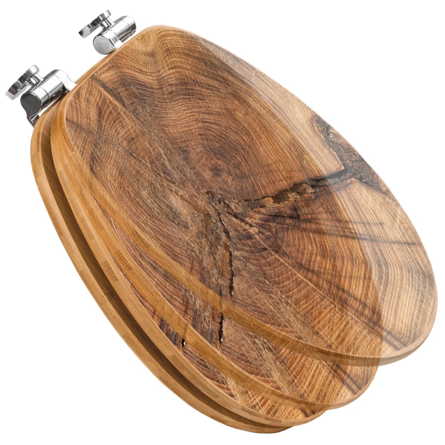 Banjado Toilettendeckel Absenkautomatik Bambus Holz Motiv Jahresringe  kaufen bei OBI