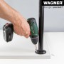 Montage eines schwarzen Wagner Möbelbeins Industrial Pipe mit Akku-Schrauber.