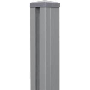 GroJaLumino Pfosten silbergrau, 7x7x240 cm, mit Kappe zum Einbetonieren für Zaunbau & Sichtschutz.