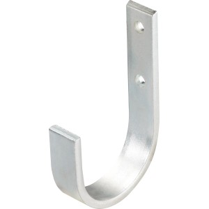 Verzinkter Wandhaken aus Flachstahl, gebogen, für die Aufbewahrung von schweren Gegenständen.