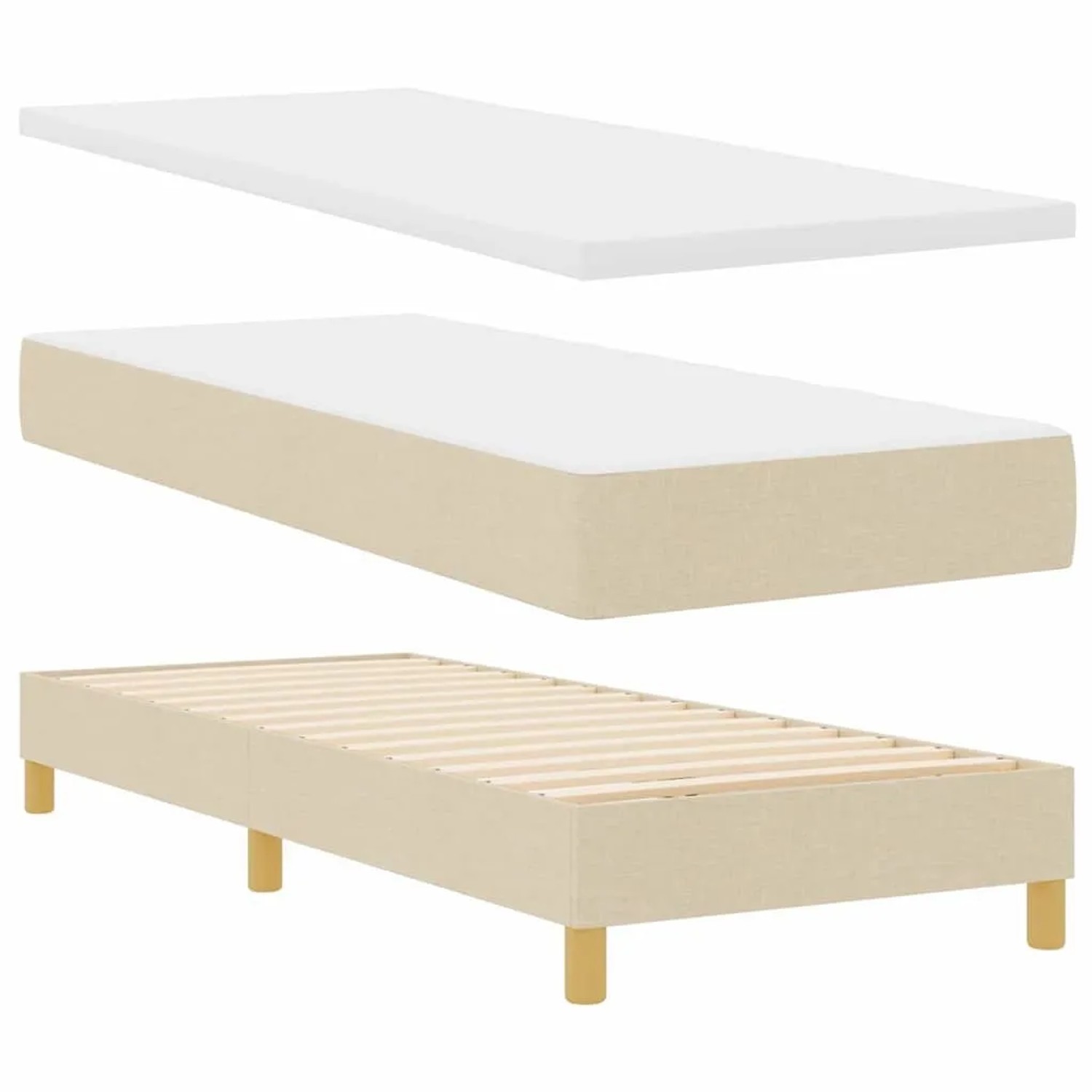 vidaXL Boxspringbett mit Matratze 90x200 cm Stoff 3340246 günstig online kaufen