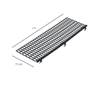Schwarzer Inefa Laubfangstreifen, 100cm, für Dachrinnen NW 100-150 als Laubschutz.