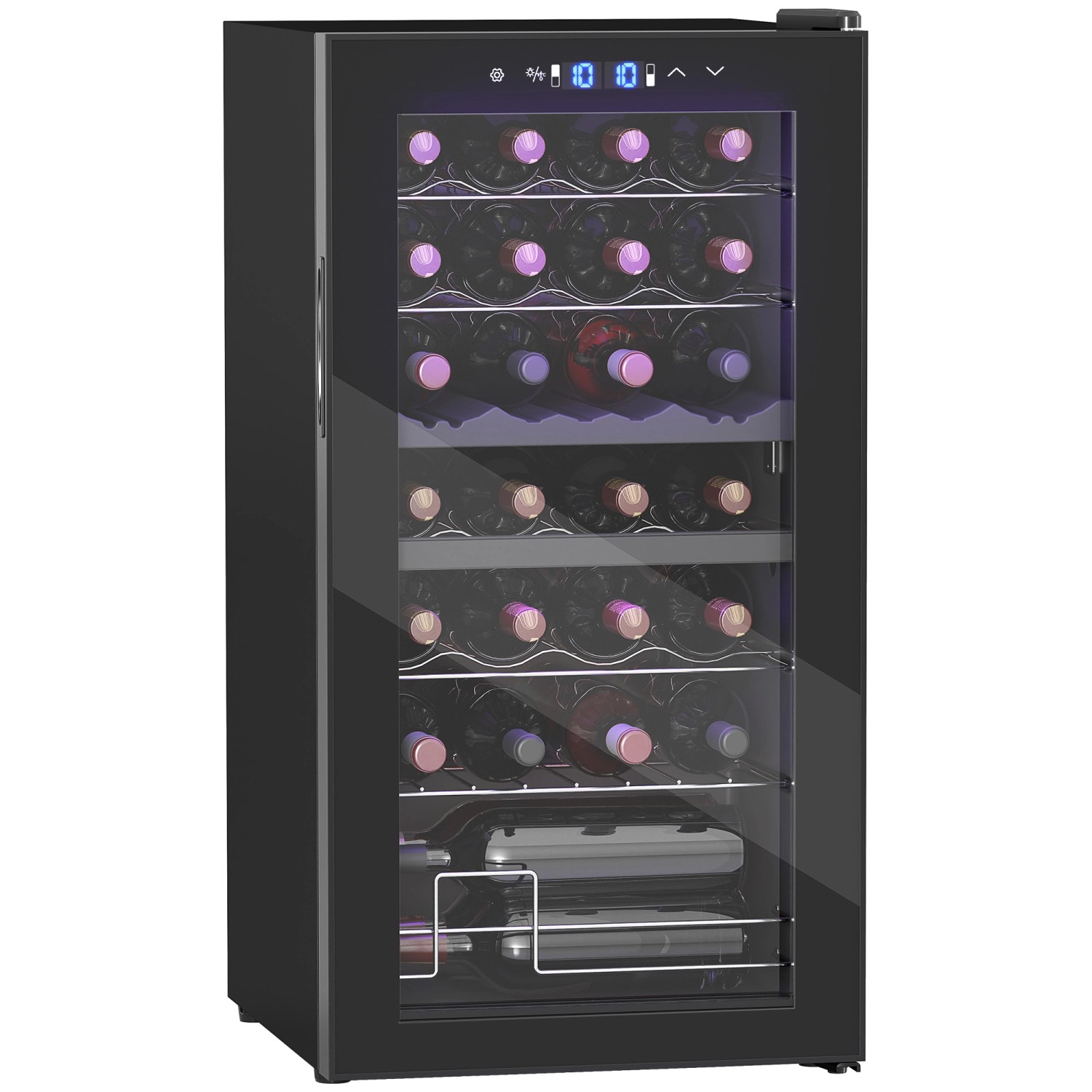 HOMCOM Weinkühlschrank Metall Hartglas Schwarz 45L x 43B x 84H cm günstig online kaufen