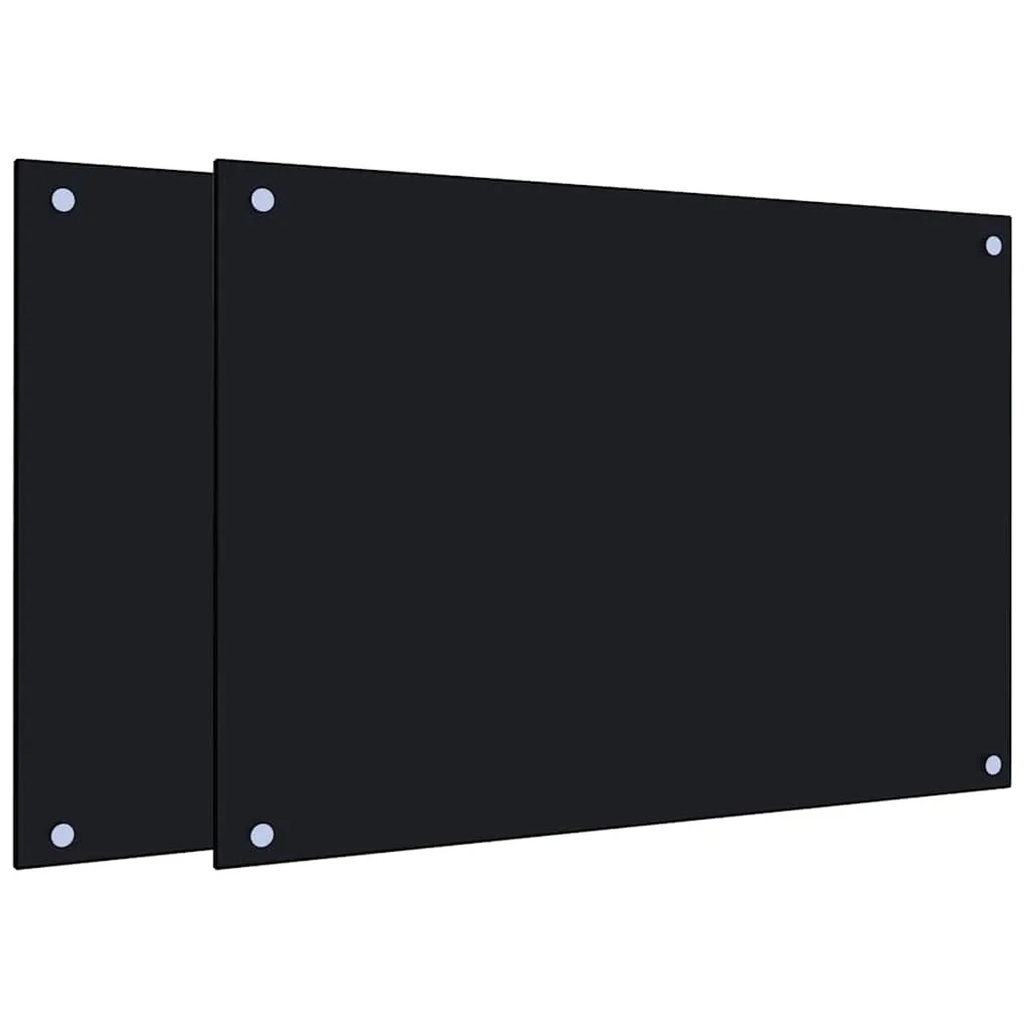 vidaXL Küchenrückwände 2 Stk Schwarz 70x50 cm Hartglas 3315796