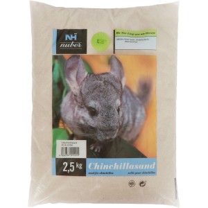 Nuber Chinchilla-Sand, 2,5 kg Sack, feiner Badesand für Kleintiere.