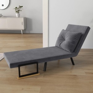 Graues HOMCOM Schlafsofa mit Kissen und Bettfunktion. Bequemes Sofa für Wohnzimmer und Gästezimmer.