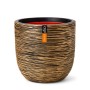 Capi Pflanztopf Kugel Rib, Ø 35 cm, Gold-Schwarz, für Innen- und Außenbereich.