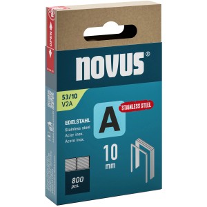 Novus Feindrahtklammern A 53, 10 mm, 800 Stück, Edelstahl, für Tacker.