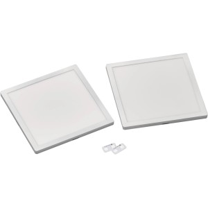 Wofi LED-Lichtkacheln Erweiterungs-Set, 2 weiße quadratische LED-Panels mit Verbindern.