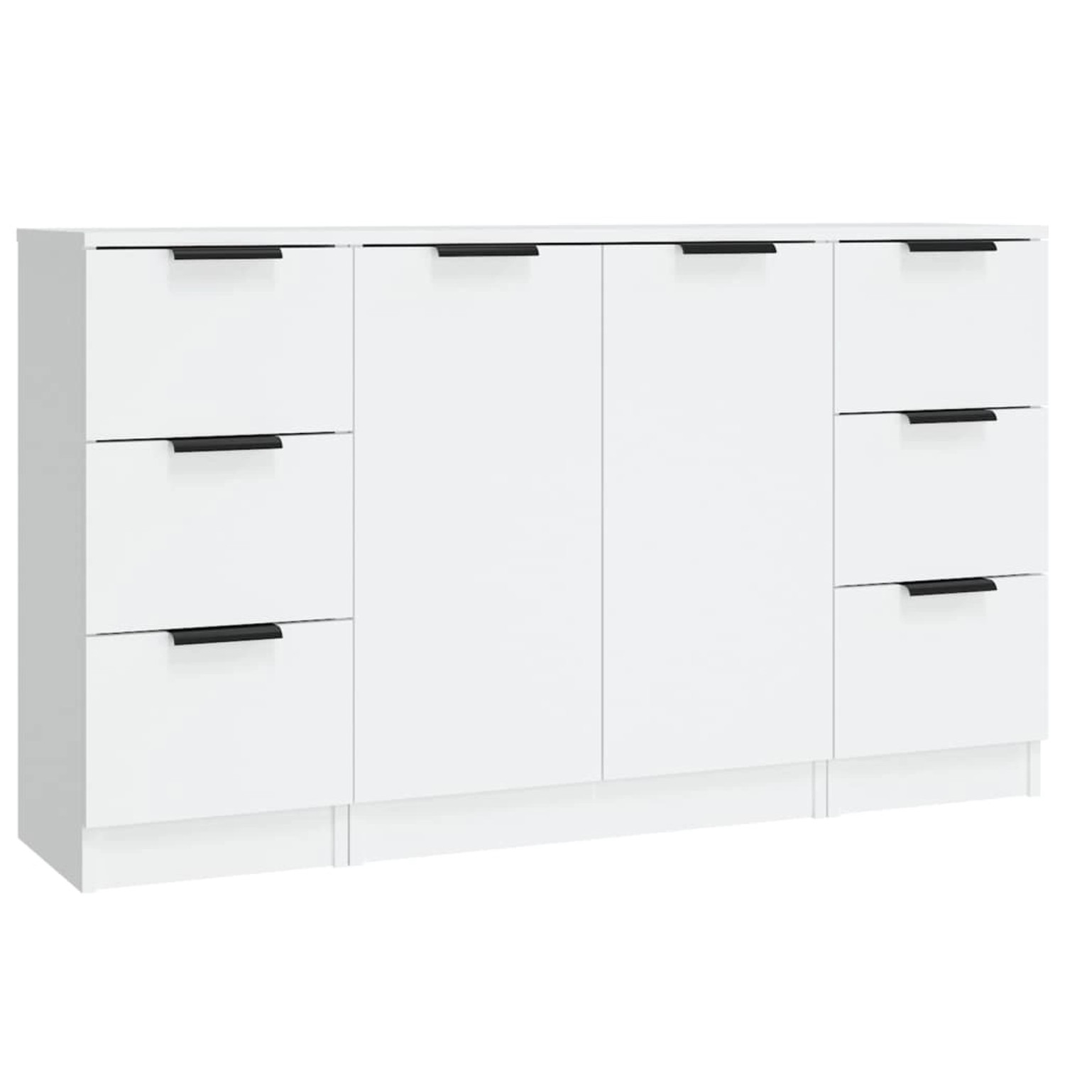 vidaXL Sideboards 3 Stk Weiß Holzwerkstoff 3115836 günstig online kaufen