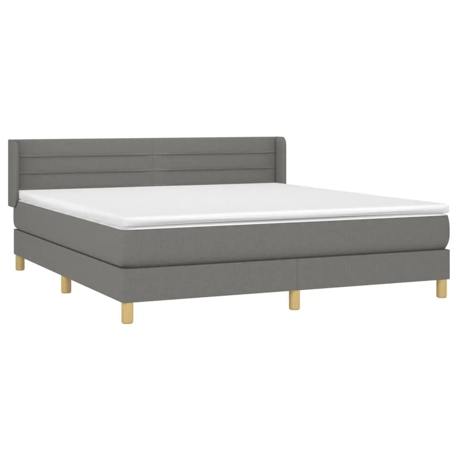 vidaXL Boxspringbett mit Matratze Dunkelgrau 180x200 cm Stoff 3130370 günstig online kaufen