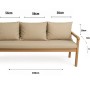 Beiges Setgarden Mix Bench Kissen für 3-Sitzer Gartenbank, 160x60 cm + 3 Rückenkissen.