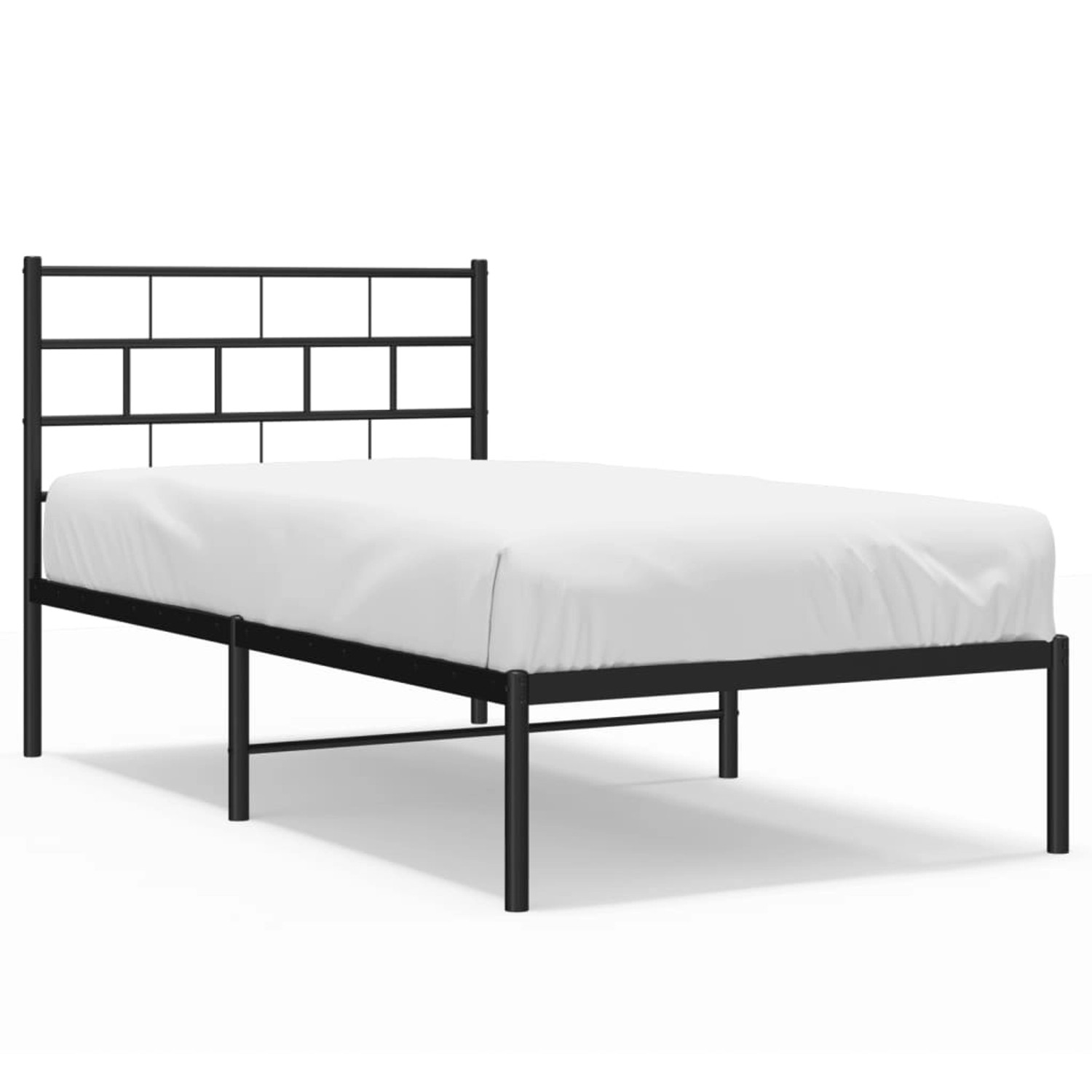 vidaXL Bettgestell mit Kopfteil Metall Schwarz 100x190 cm Modell 81897666 günstig online kaufen