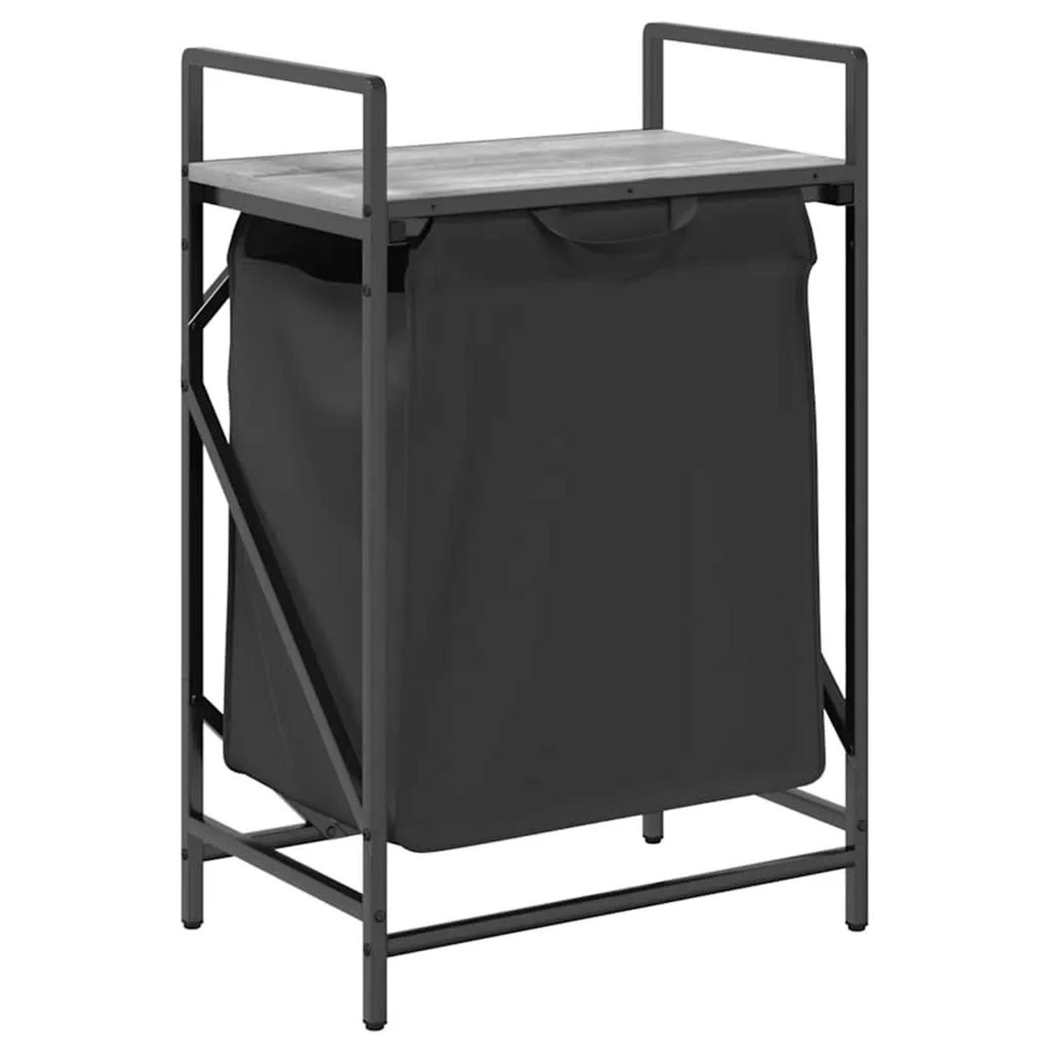 vidaXL Wäschekorb 1 Fach mit Ablage Grau Sonoma 859073