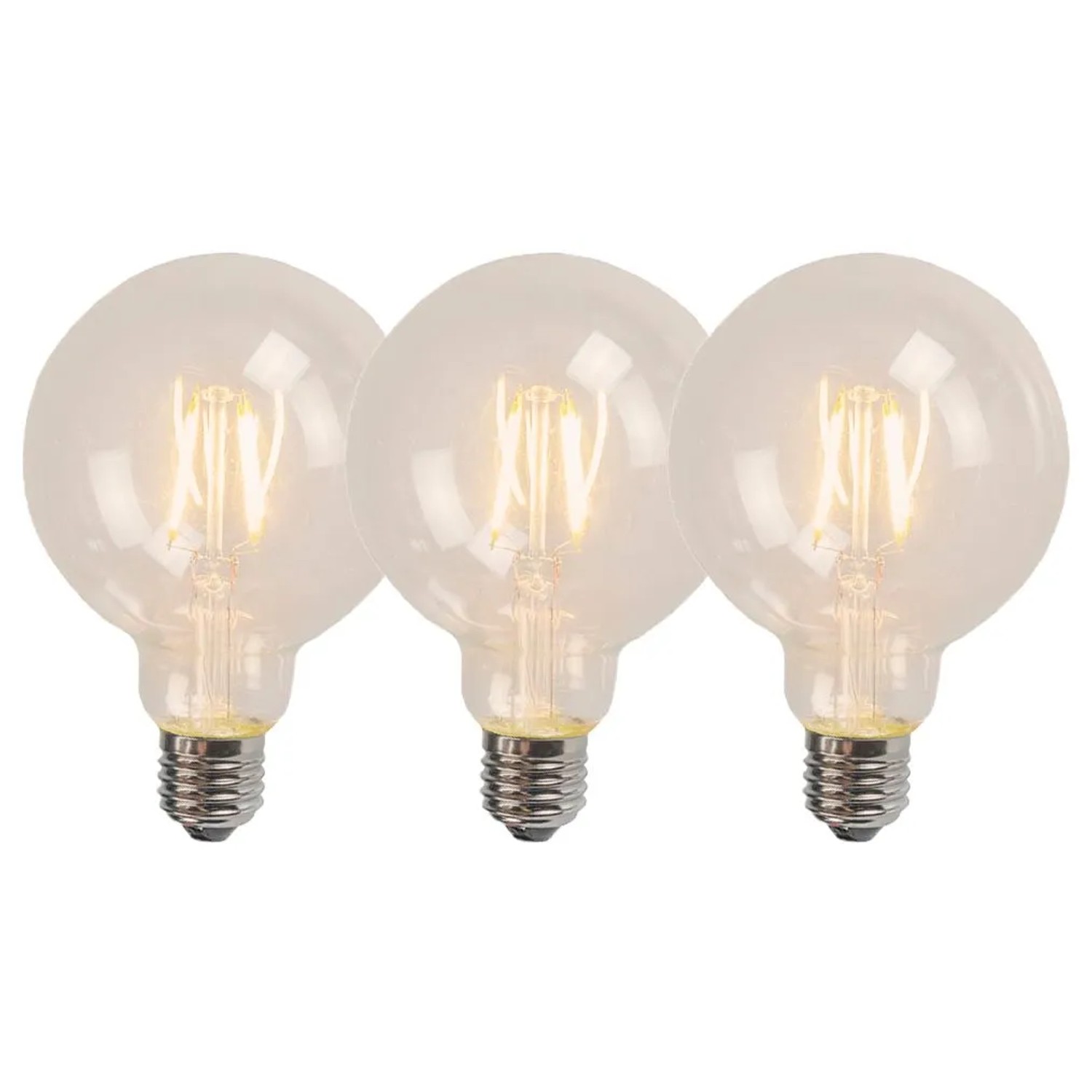 LUEDD 3er Set E27 LED Lampen G95 4W 320,m 2700K