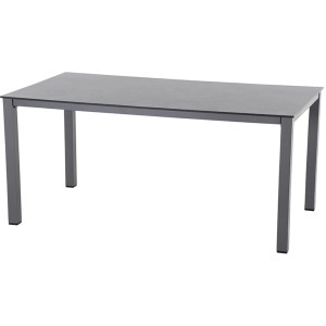 Siena Garden Lofttisch, Teil des 5-teiligen Dining-Sets Velia, mit anthrazitfarbenem Gestell und Tischplatte.