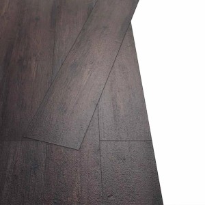 DELUKE Vinylboden PVC-Dielen Selbstklebend Wasserfest 2mm Stärke Rutschfest Laminat Vinyl Bodenbelag Laminatboden Dunkelbraun 5,02m²