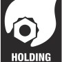 Symbol für Haltefunktion des Wera Maul-Ringratschenschlüssels für Schrauben und Muttern.