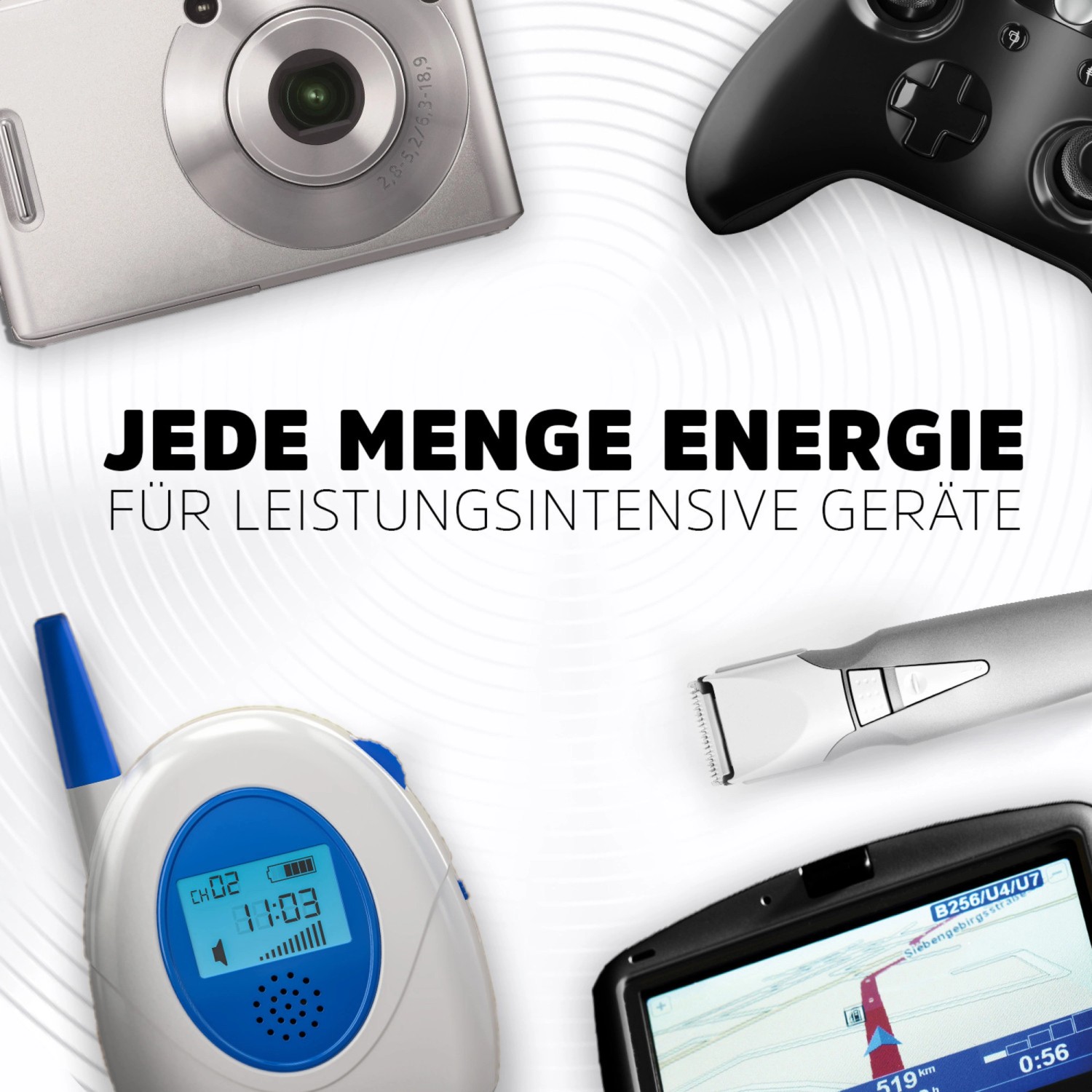 Energizer Max Plus AA Batterien für Geräte wie Kamera, Controller, Rasierer, Babyphone und Navi.
