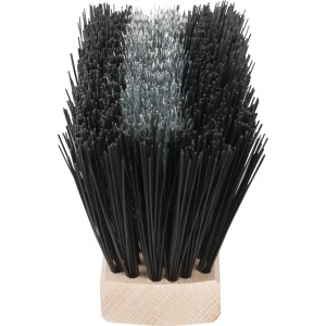LUX Elasdra Besen mit schwarzen und silbernen Borsten auf Holzblock, Reinigungsgerät.