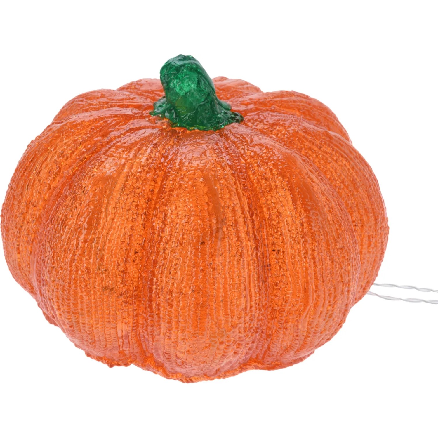 Acryl Kürbis mit LED, warmweiß, Teil eines 3er Sets für Anlässe & Halloween.