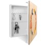 Banjado Schlüsselbox mit Astro-Herbstkranz Motiv, 50 Haken, Holzfront, weißer Korpus.