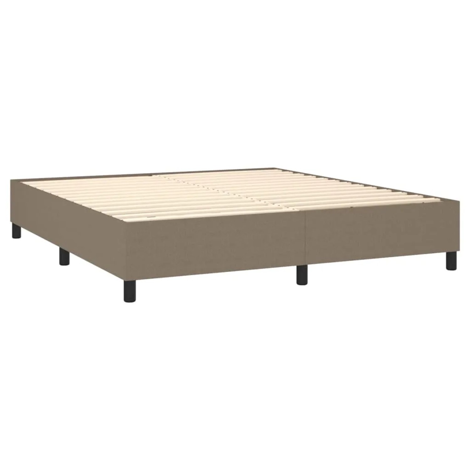Boxspringbett vidaXL in Taupe, 180x200 cm, Stoffbezug. Bettrahmen mit Lattenrost.