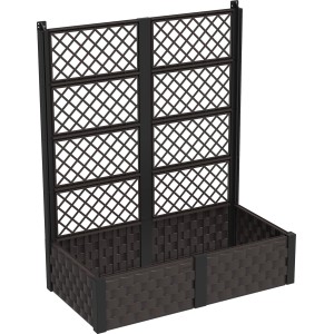 Brauner Duramax Rankkasten mit Gitter, 110x131x55 cm, ideal für Pflanzen und Gemüse.