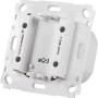 Weißes Homematic IP Netzteil für Markenschalter, Rückseite mit Montagepunkten und Beschriftung. Für Hausautomation im 55er-Format.