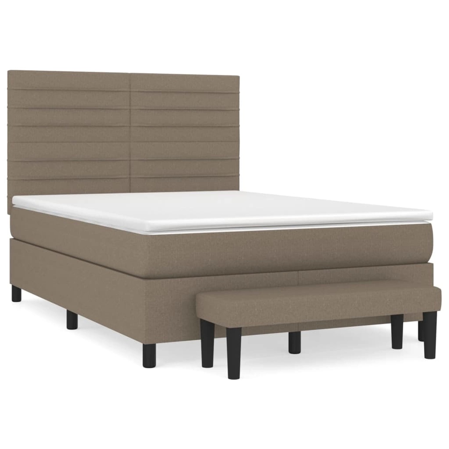 vidaXL Boxspringbett mit Matratze Taupe 140x200 cm Stoff1389478 günstig online kaufen