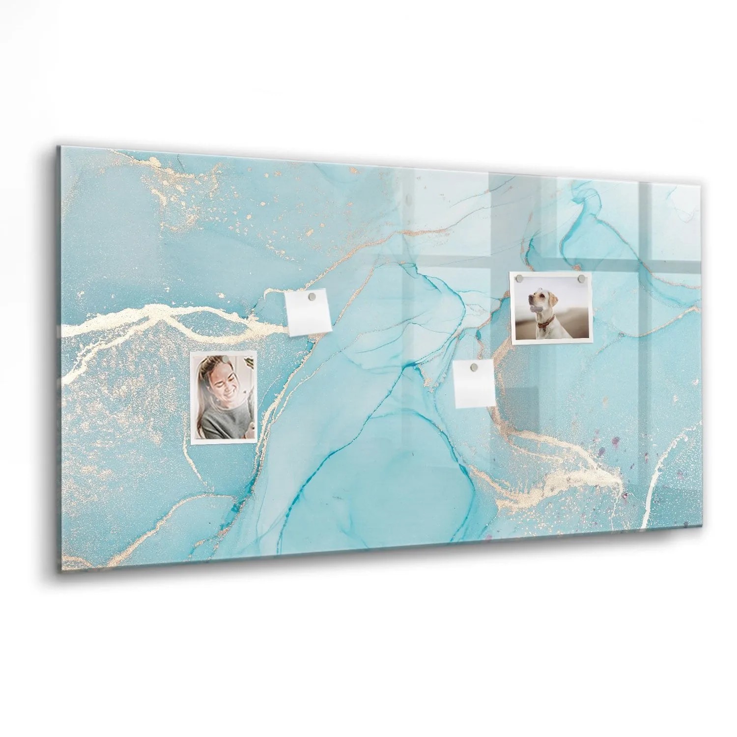 Tulup Glasmagnettafel Dekorativer Marmor 120x60 cm Glastafel Magnetisch Beschreibbar Schwarzer Marker Magnettafel Für Or...