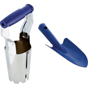 LUX Blumenzwiebelpflanzer Classic, 2-teilig: Pflanzhilfe und Schaufel für Gartenarbeiten.