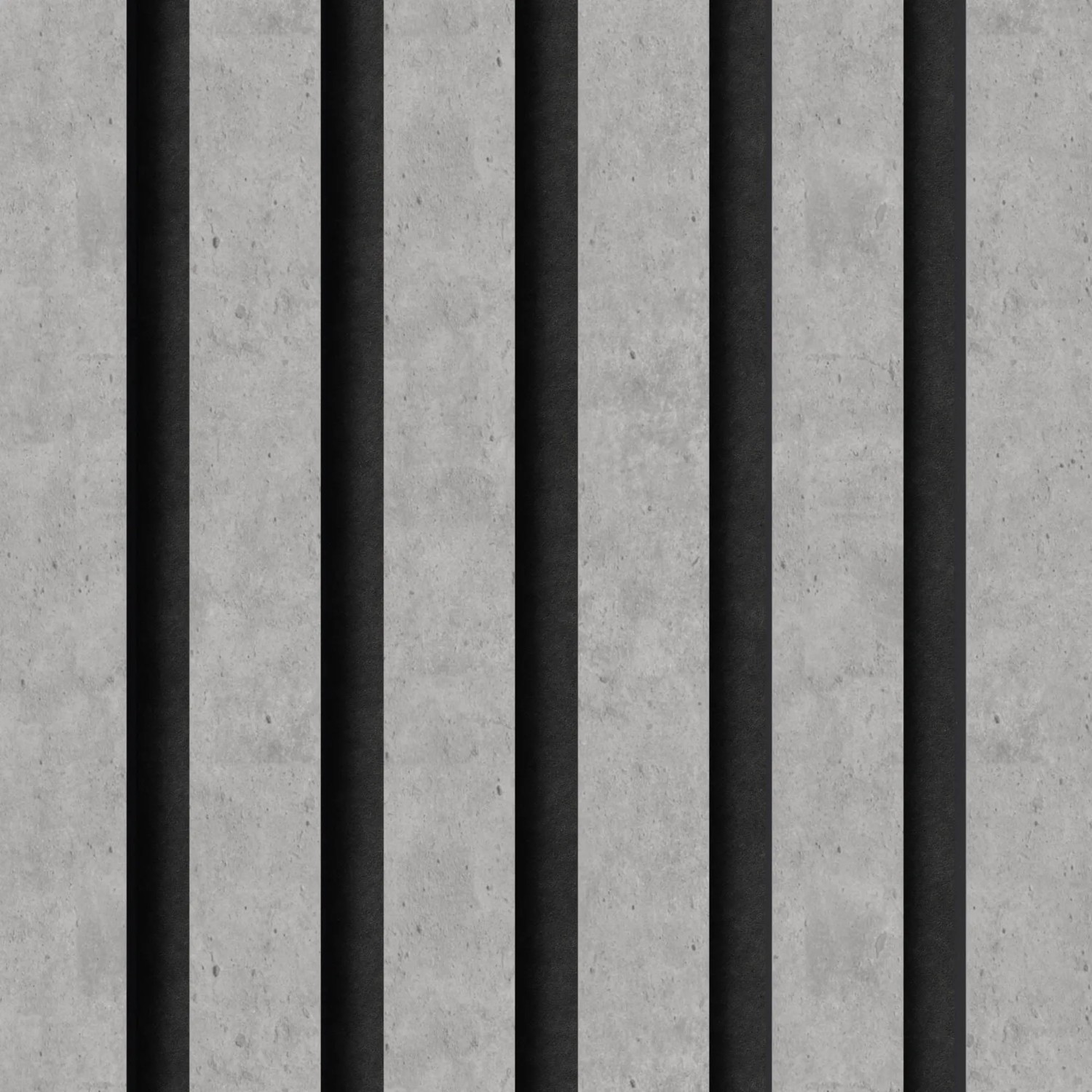 Akustikpaneel Muster Betongrau mit schwarzen Filzstreifen. Wandpaneel für bessere Raumakustik.