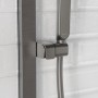Detailaufnahme: Schütte Stangenbrause-Set Karibik Oval Graphit Matt mit Brausehalter.