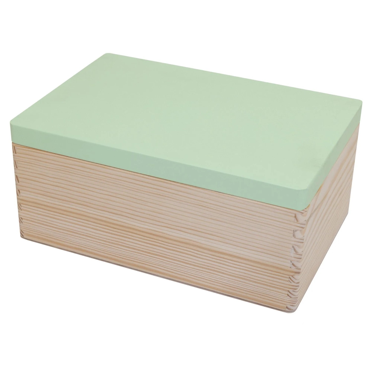 HolzFee Holzkiste 30 x 20 cm Aufbewahrungsbox Erinnerungskiste Kiste Holz Deckel Grün