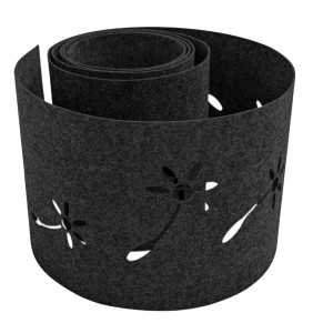 zaunzu Sichtschutz Vlies Pusteblume, schwarzgrau, 2,55m, für Doppelstabmattenzäune.