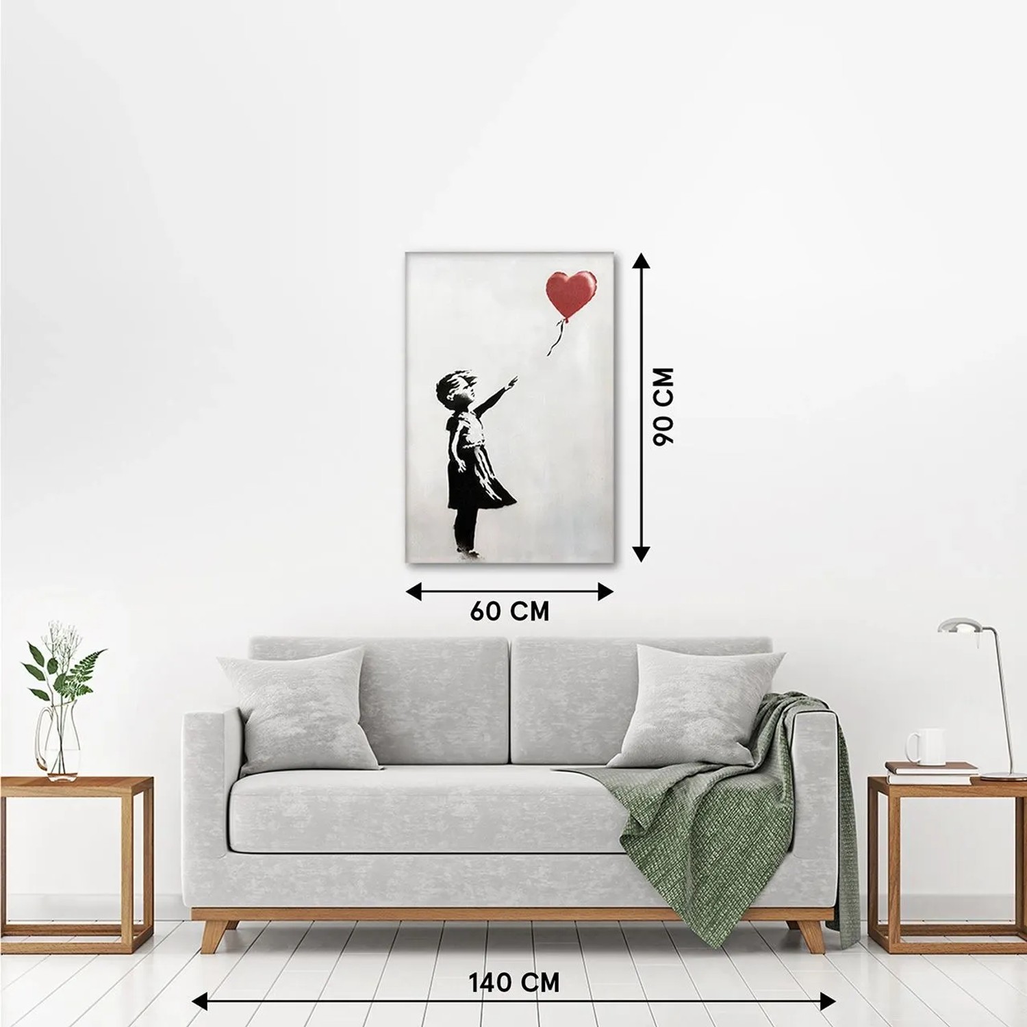 Art Universe Leinwandbild Love Balloon Girl 60 x 90 cm