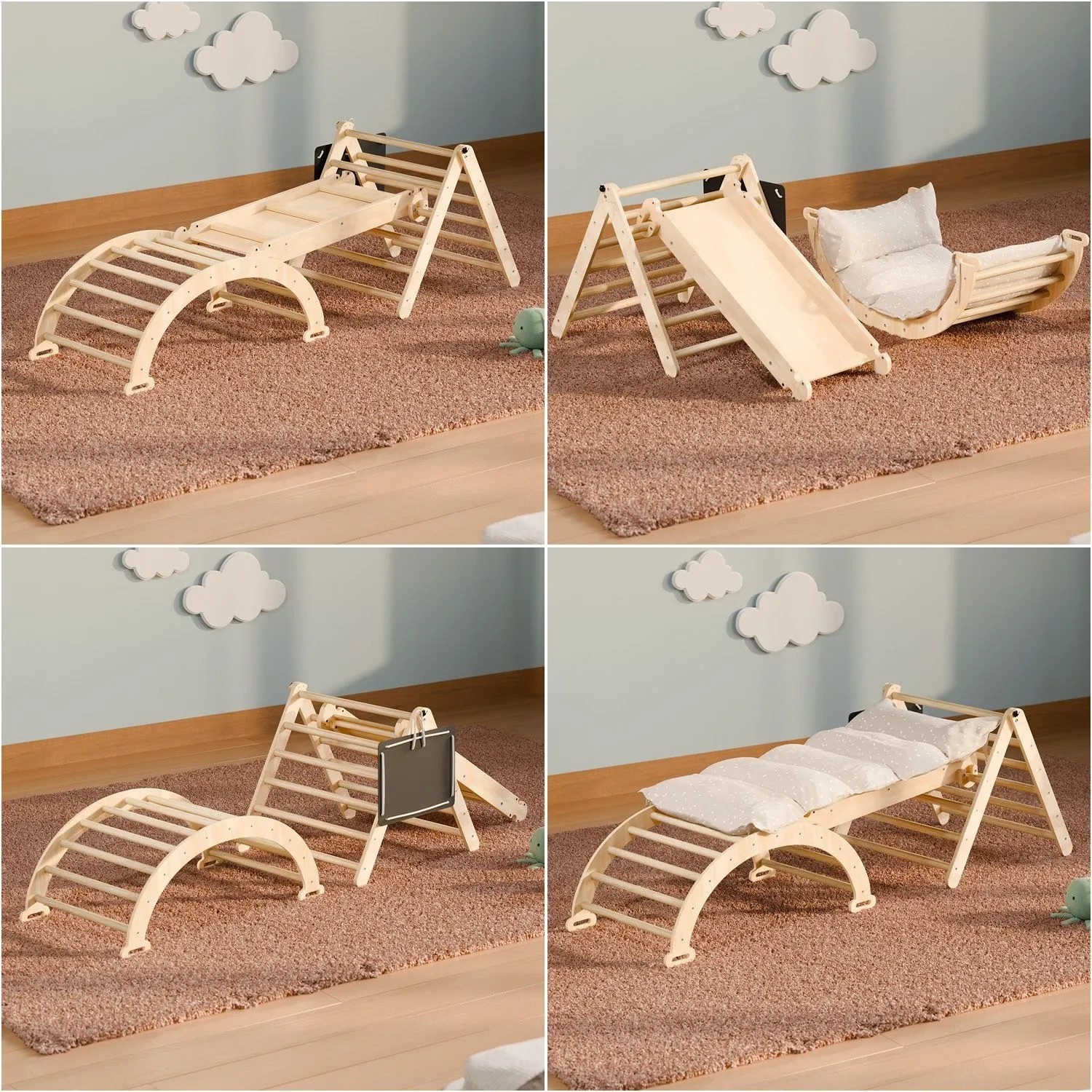 Juskys Kletterdreieck Movario mit Kissen 80x50cm Klein_9