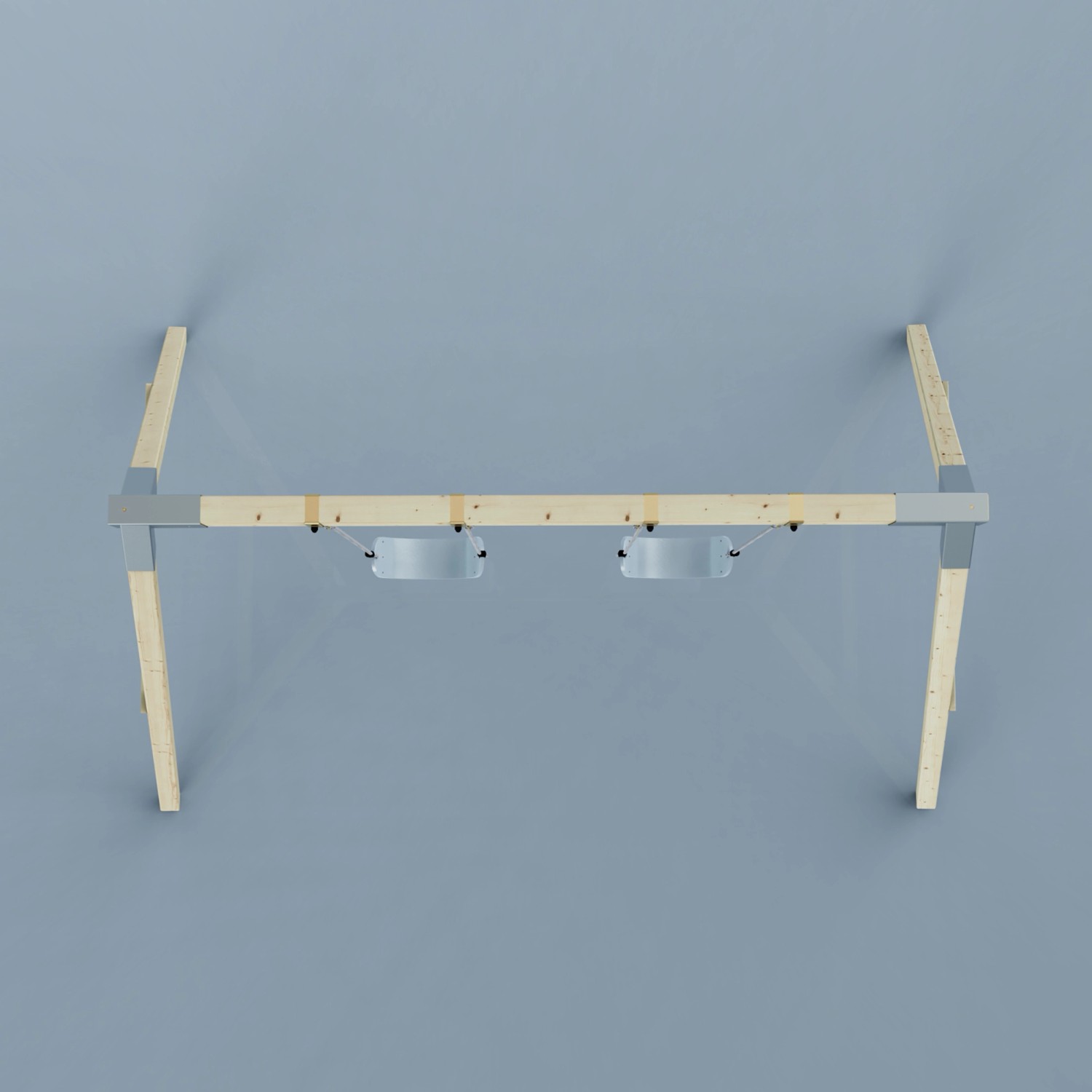 PolarPlay Schaukel Nachtfalter: Doppelschaukel aus Holz und Metall, eisblau, für Spiel & Spaß im Garten.