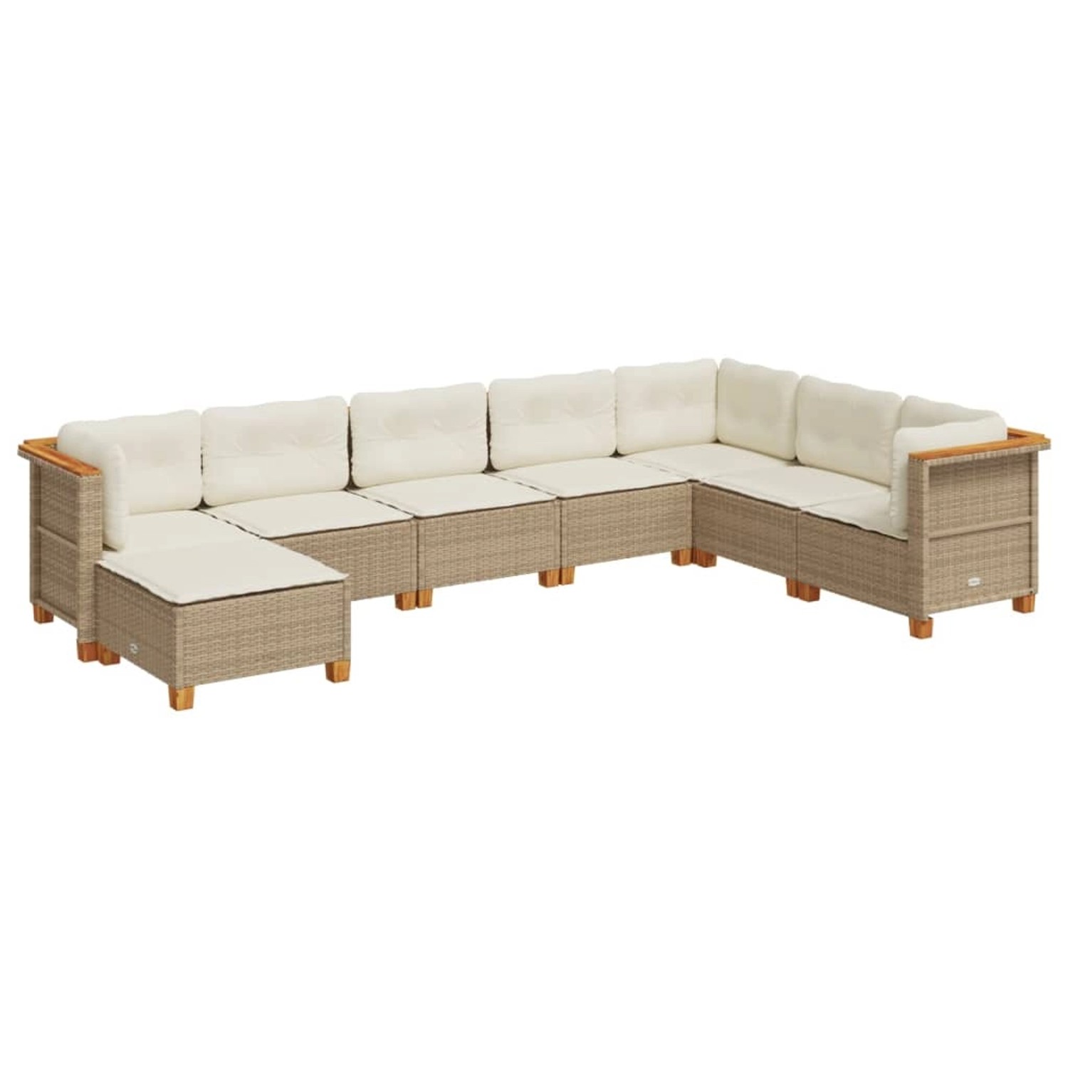 vidaXL 8-Tlg Garten-Sofagarnitur mit Kissen Beige Poly Rattan 3261955 günstig online kaufen