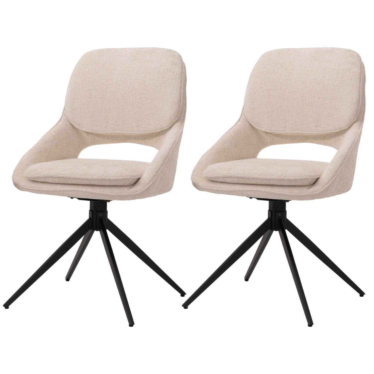 MCW Esszimmerstuhl N73 2er-Set Creme-Beige günstig online kaufen