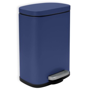 Blauer Spirella Akira Kosmetikeimer, 5 Liter, mit Fußpedal und Softclose.