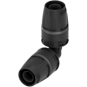 Tecelogo-Push Winkelkupplung 90° (20mm), dunkelgrauer Gewindefitting aus robustem PPSU.