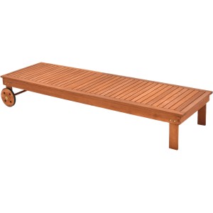 Merxx Sonnenliege 2er Set aus Holz mit Rädern für Garten oder Terrasse.