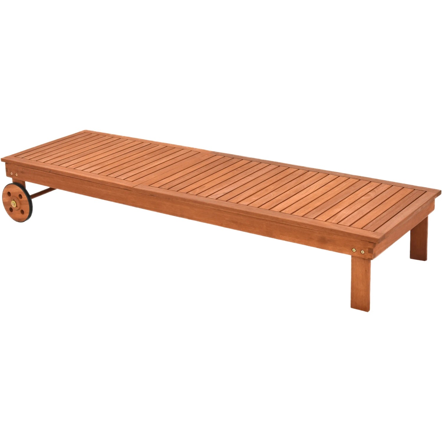 Merxx Sonnenliege 2er Set aus Holz mit Rädern für Garten oder Terrasse.