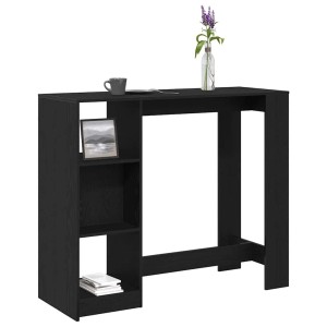VidaXL Bartisch in Schwarz Eichen-Optik mit Regalen, ideal für Esszimmer und Küche.